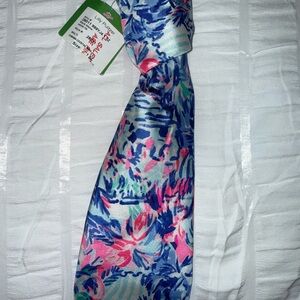 NWT NEVER WORN MENS Lilly Pulitzer TIE Blue and Pink Floral